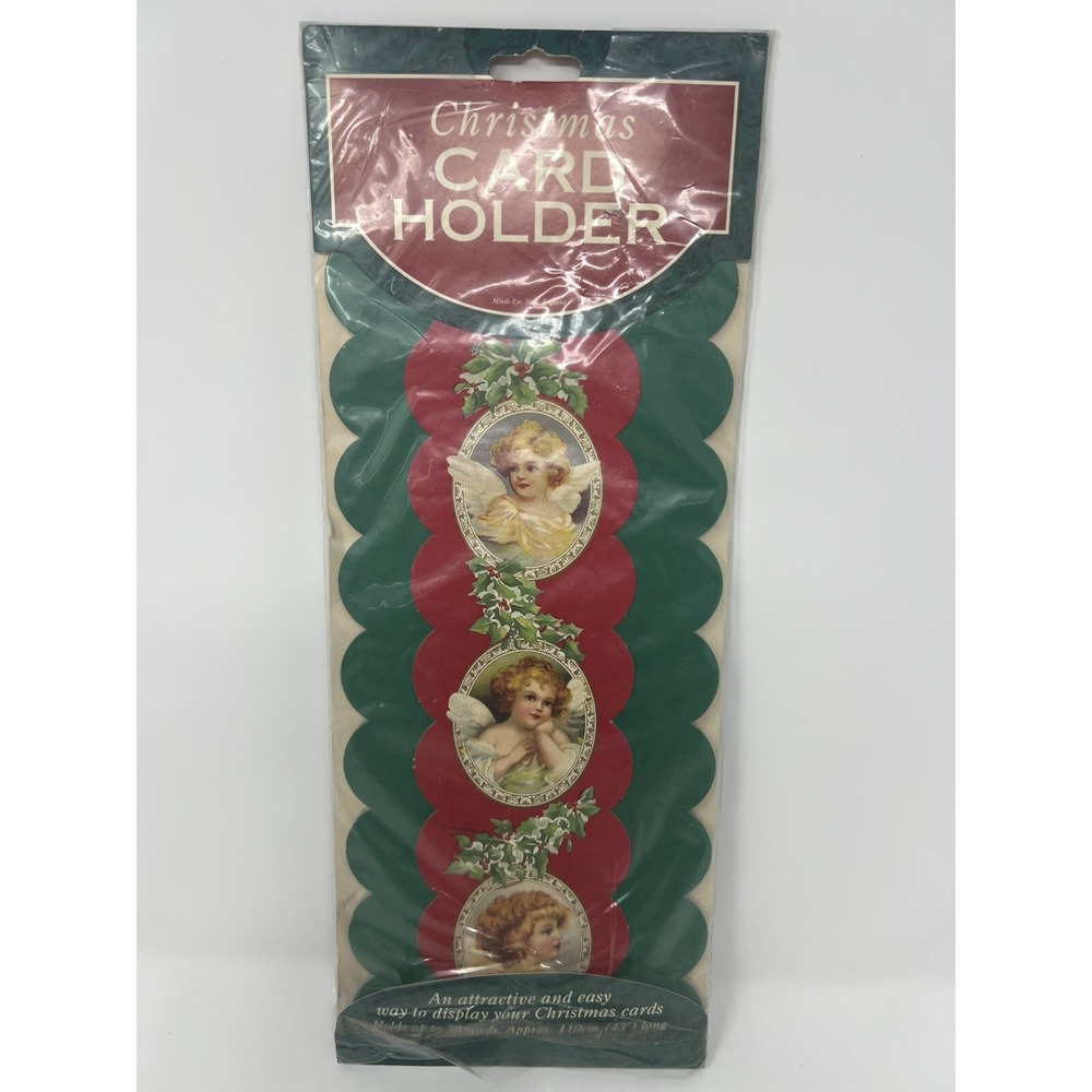 Vintage 1983 Christmas Card Holder With  Angel Design Holds 30 Cards! SEALED Pkg